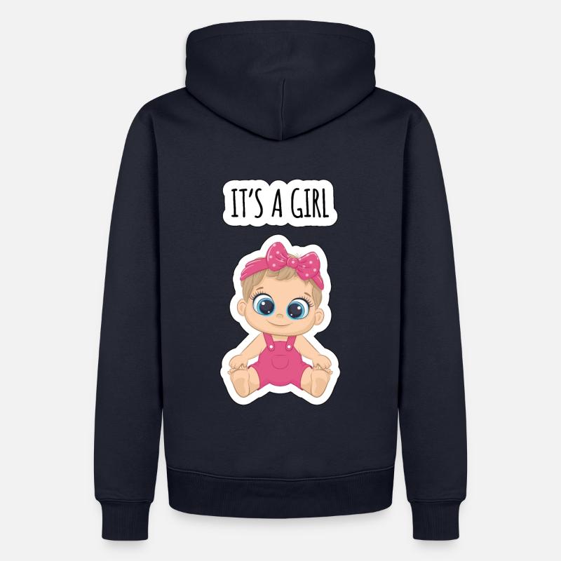Es ist ein Mädchen - Männer Premium Bio Hoodie - Navy