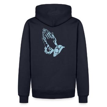 Die betenden Hände nach Dürer - Männer Premium Bio Hoodie - Navy - Hinten - Nico (187cm)