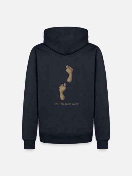 Im Herzen im Watt - Männer Premium Bio Hoodie - Navy
