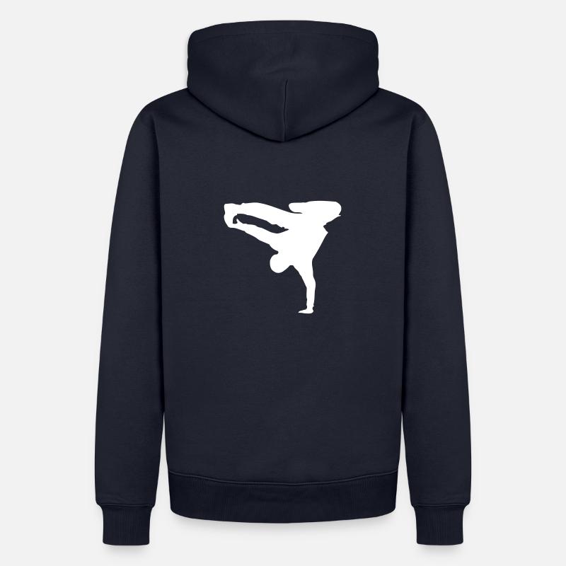 Breakdance Move Graphiques blanc - Sweat à capuche Premium bio Homme - bleu marine