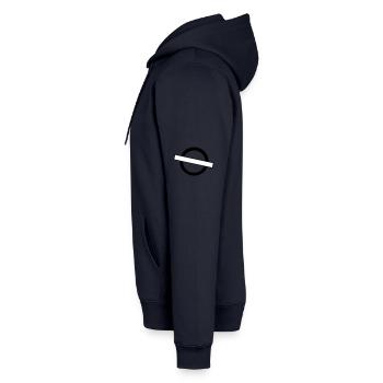 aérodrome avion pilote pilote - Sweat à capuche Premium bio Homme - bleu marine - Gauche - Nico (187cm)