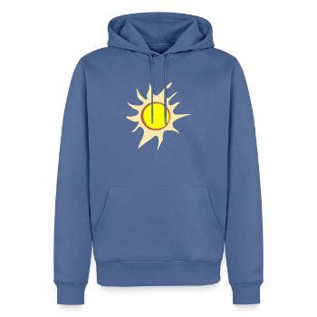 Sonne Sommer Aquarell Natur Strand Himmel 06 - Männer Premium Bio Hoodie - Taubenblau - Vorne - Nico (187cm)