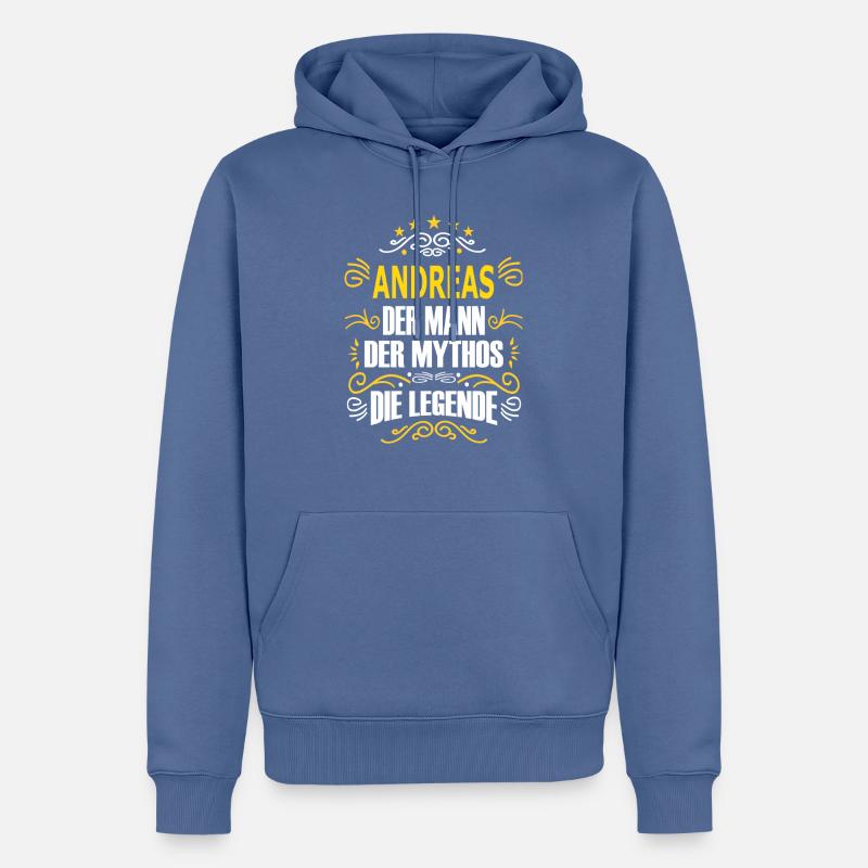ANDREAS - Männer Premium Bio Hoodie - Taubenblau