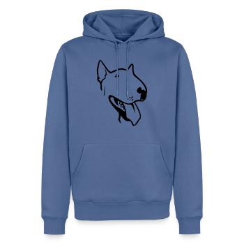 Bull Terrier Terrier Bulldoge Pit Bull - Sweat à capuche Premium bio Homme - bleu pigeon - Devant - Nico (187cm)