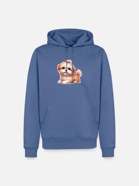 Cute dog - Men’s Premium Organic Hoodie - stone blue