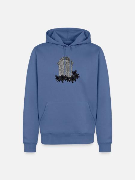 Gothischer Grabstein mit Lilienschmuck - Männer Premium Bio Hoodie - Taubenblau