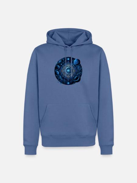 Space Planets Galaxies Stars Moons - Men’s Premium Organic Hoodie - stone blue