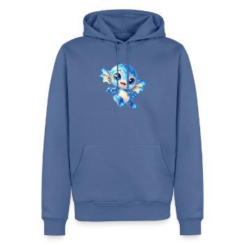 Niedlicher blauer Weltraumfreund - Männer Premium Bio Hoodie - Taubenblau - Vorne - Nico (187cm)