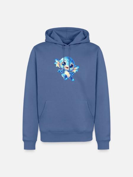 Niedlicher blauer Weltraumfreund - Männer Premium Bio Hoodie - Taubenblau