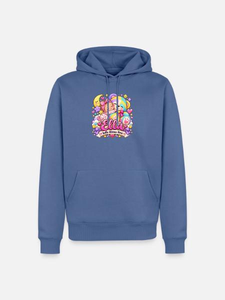 Ella Hallo Kleines Herz Kuschelmotiv - Männer Premium Bio Hoodie - Taubenblau