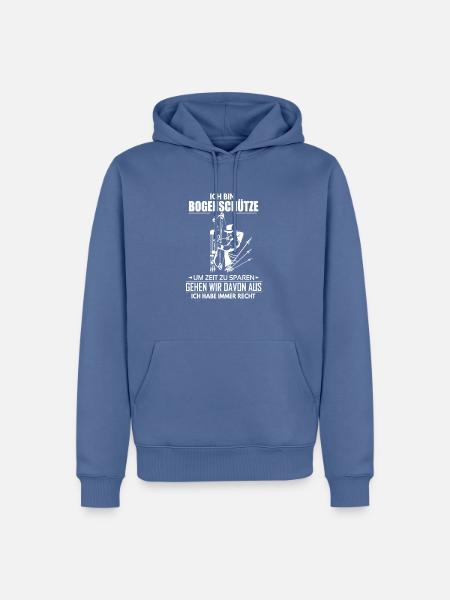 Ich bin Bogenschütze - Männer Premium Bio Hoodie - Taubenblau