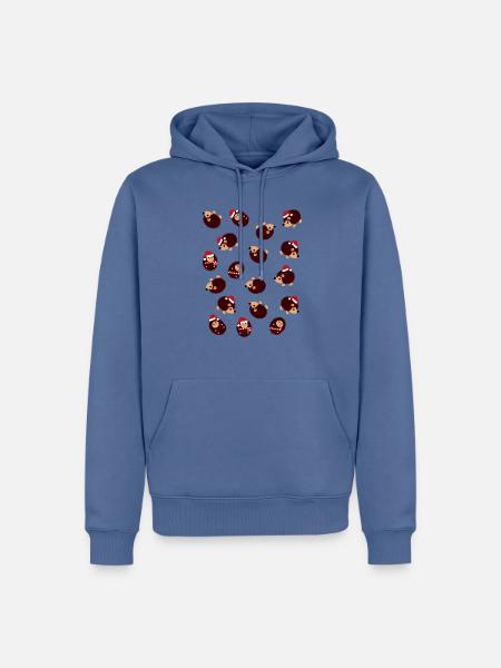 Frohe Weihnachten Igel Nettes Tier - Männer Premium Bio Hoodie - Taubenblau