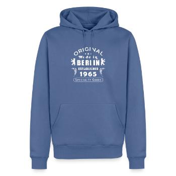 original_berlin_1965 - Männer Premium Bio Hoodie - Taubenblau - Vorne - Nico (187cm)