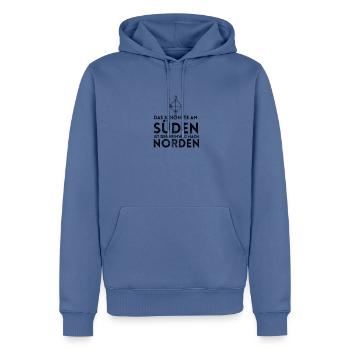 Hamburg - Männer Premium Bio Hoodie - Taubenblau - Vorne - Nico (187cm)