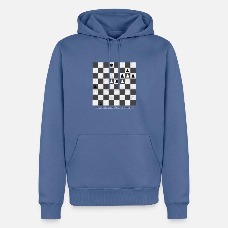 C’est les échecs – les blancs gagnent en trois coups - Sweat à capuche Premium bio Homme - bleu pigeon