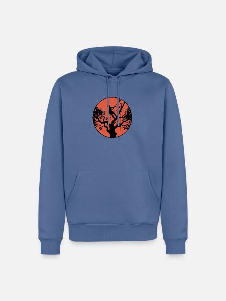 Baumpfleger Sonnenuntergang - Männer Premium Bio Hoodie - Taubenblau