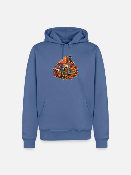 Pilzdorf - Männer Premium Bio Hoodie - Taubenblau