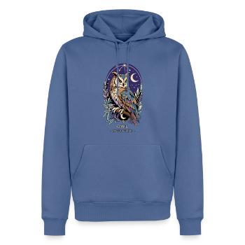 EULEN-TOTEM Intuition - Männer Premium Bio Hoodie - Taubenblau - Vorne - Nico (187cm)