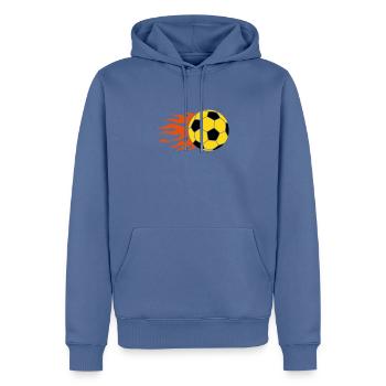brennender Ball - burning ball - Männer Premium Bio Hoodie - Taubenblau - Vorne - Nico (187cm)