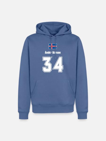 Island Trikot Nr.34 - Männer Premium Bio Hoodie - Taubenblau