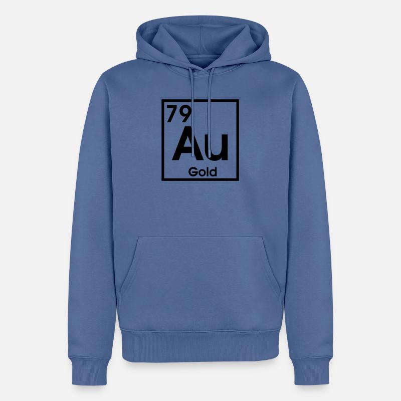 AU Gold – Conception d’éléments d’ombre - Sweat à capuche Premium bio Homme - bleu pigeon