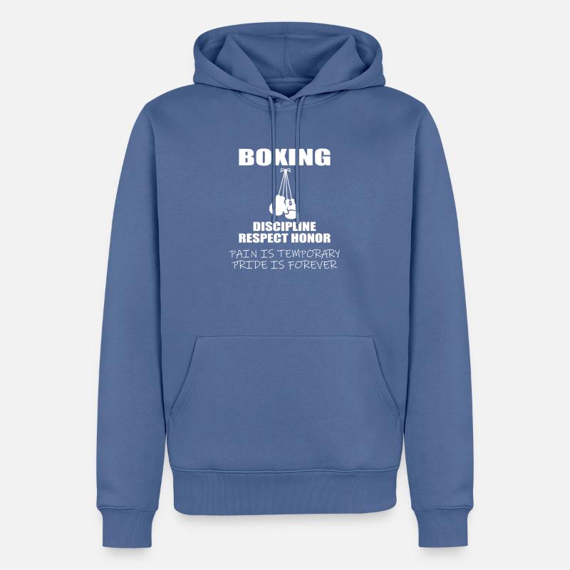 Boxe Combat Muay Thai - Sweat à capuche Premium bio Homme - bleu pigeon