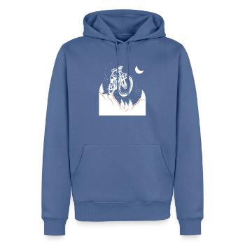 MTB Mountainbike Biker - Männer Premium Bio Hoodie - Taubenblau - Vorne - Nico (187cm)