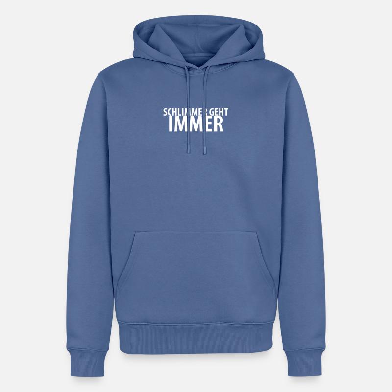 C’est toujours pire. - Sweat à capuche Premium bio Homme - bleu pigeon
