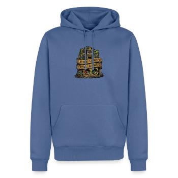 Dub Reggae Soundsystem Lover - Männer Premium Bio Hoodie - Taubenblau - Vorne - Nico (187cm)