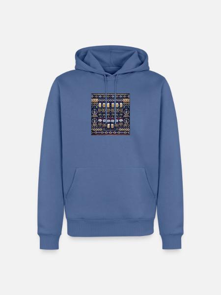 Biergarten Bayern Strickdesign - Männer Premium Bio Hoodie - Taubenblau