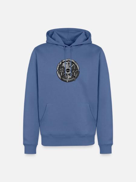 Barcode Plate - Männer Premium Bio Hoodie - Taubenblau