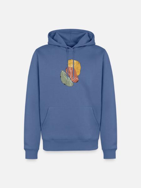 Continuous Line Calla Lilie - Männer Premium Bio Hoodie - Taubenblau