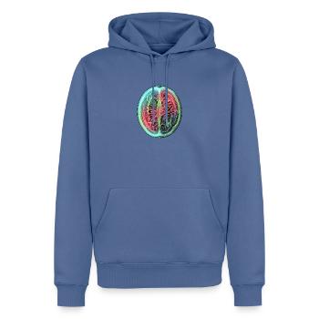 Röntgen Wassermelone - Männer Premium Bio Hoodie - Taubenblau - Vorne - Nico (187cm)