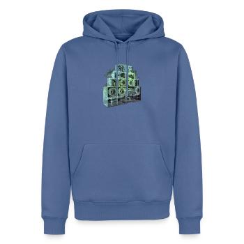 Röntgen Soundsystem Dj - Männer Premium Bio Hoodie - Taubenblau - Vorne - Nico (187cm)