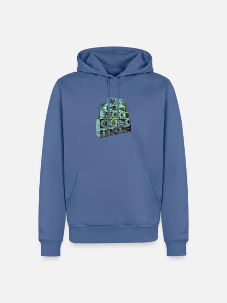 Röntgen Soundsystem Dj - Männer Premium Bio Hoodie - Taubenblau