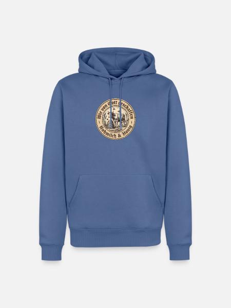 Rohmilch Roh Honig Gottesnahrung - Männer Premium Bio Hoodie - Taubenblau