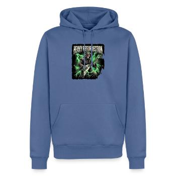Heavy Resurrection - Männer Premium Bio Hoodie - Taubenblau - Vorne - Nico (187cm)