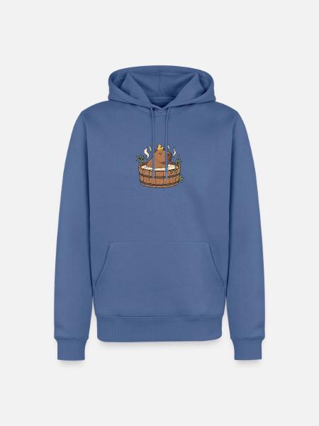 Bade Tier - Männer Premium Bio Hoodie - Taubenblau
