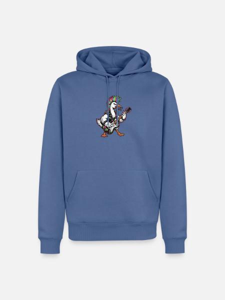 Punker Gans - Männer Premium Bio Hoodie - Taubenblau