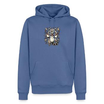 ADHS Kaffee Waschbär - Männer Premium Bio Hoodie - Taubenblau - Vorne - Nico (187cm)