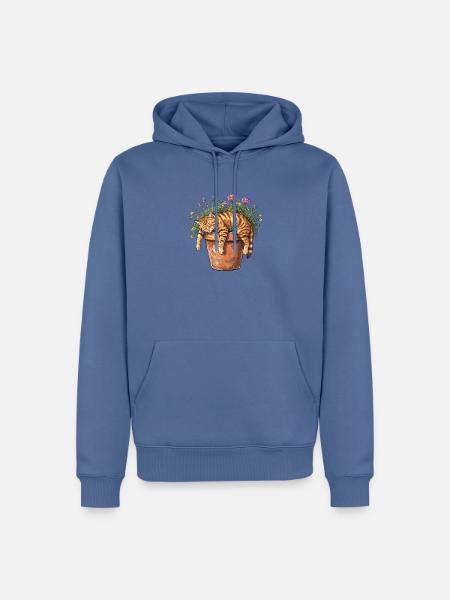 Siesta Katze - Männer Premium Bio Hoodie - Taubenblau