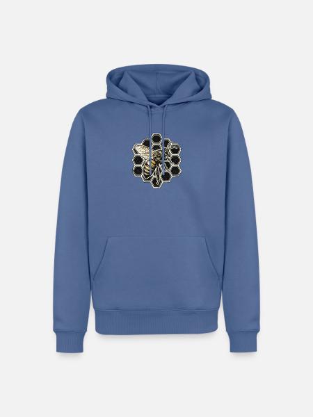 Rebellische Honigbiene - Männer Premium Bio Hoodie - Taubenblau
