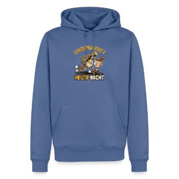 Kaffee Schildkröte - Männer Premium Bio Hoodie - Taubenblau - Vorne - Nico (187cm)