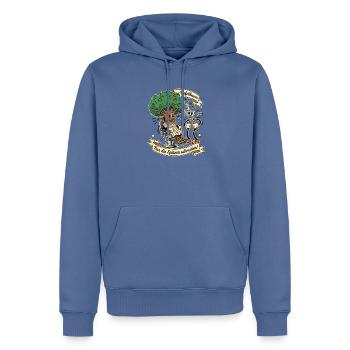 Apfelbaum Pfleger - Männer Premium Bio Hoodie - Taubenblau - Vorne - Nico (187cm)