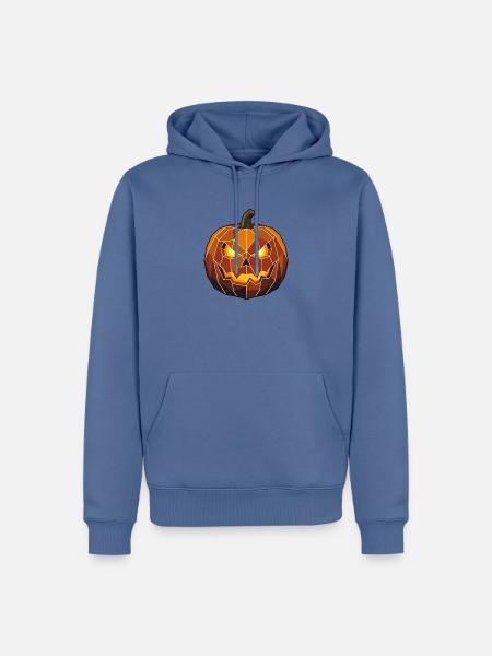 Halloween Poly Kürbis - Männer Premium Bio Hoodie - Taubenblau