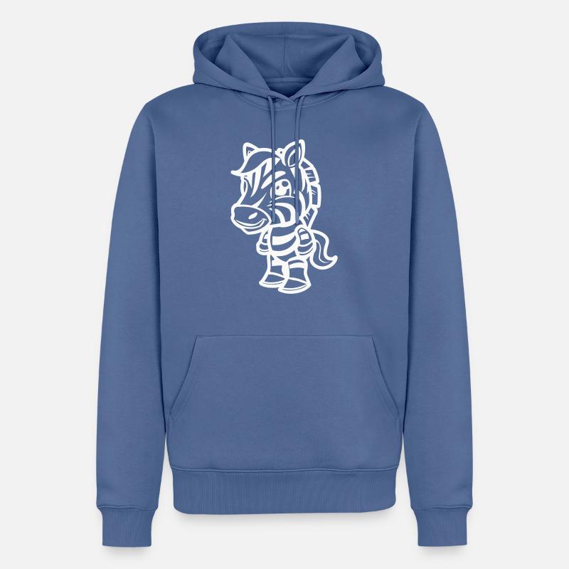 Bande dessinée zèbre - Sweat à capuche Premium bio Homme - bleu pigeon