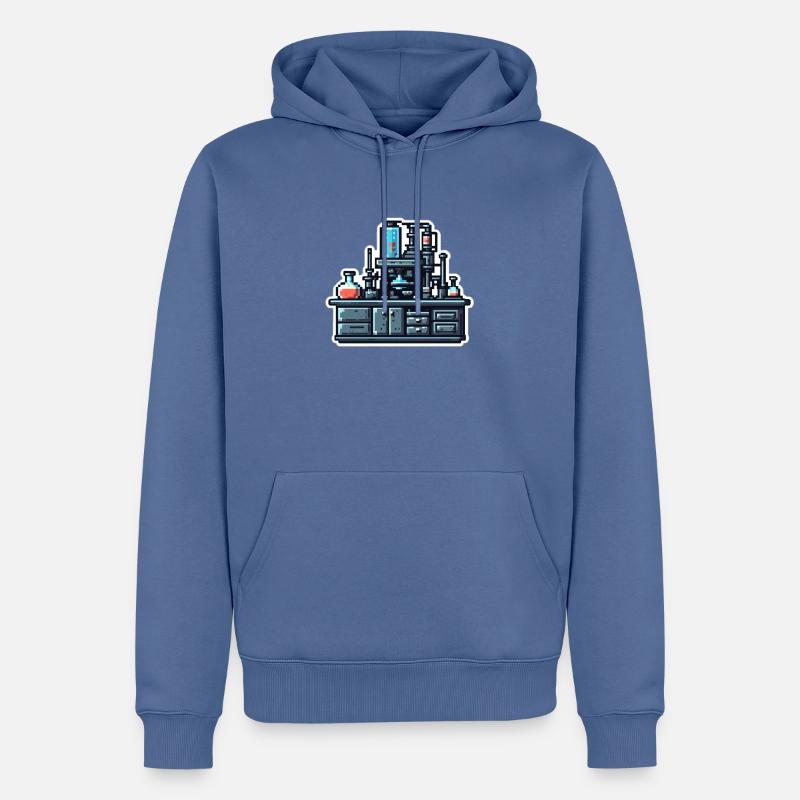 Experiment desk - Männer Premium Bio Hoodie - Taubenblau