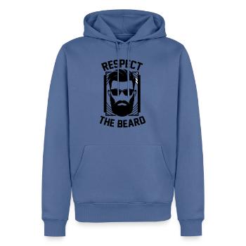 Respecter Le roi barbe respecte Barde - Sweat à capuche Premium bio Homme - bleu pigeon - Devant - Nico (187cm)