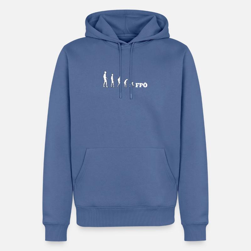 Anti FPÖ Evolution Autriche - Sweat à capuche Premium bio Homme - bleu pigeon