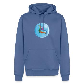 ME Blue - Men’s Premium Organic Hoodie - stone blue - Front - Nico (187cm)